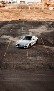 Preview wallpaper mercedes, car, gray, parking