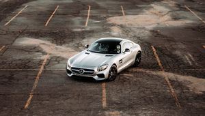 Preview wallpaper mercedes, car, gray, parking
