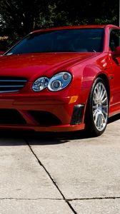 Preview wallpaper mercedes, car, red, parking