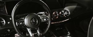 Preview wallpaper mercedes, car, salon, steering wheel, black