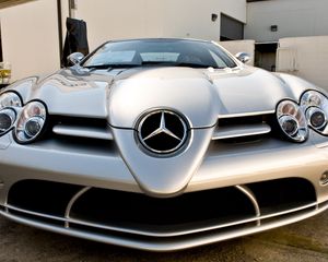Preview wallpaper mercedes, car, silver, front view