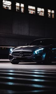 Preview wallpaper mercedes, car, supercar, gray, dark