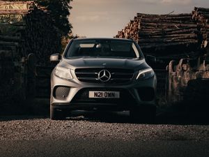 Preview wallpaper mercedes, car, suv, gray, front view