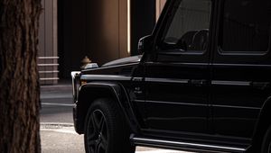 Preview wallpaper mercedes, car, suv, black, side view