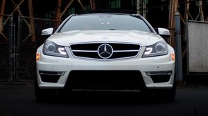 Preview wallpaper mercedes, car, white, front view