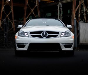 Preview wallpaper mercedes, car, white, front view