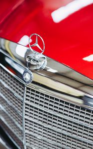 Preview wallpaper mercedes daimler benz 280, mercedes, sign, red