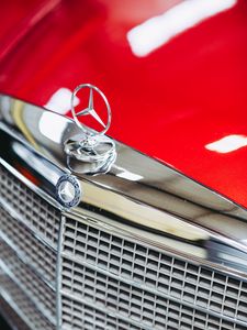 Preview wallpaper mercedes daimler benz 280, mercedes, sign, red