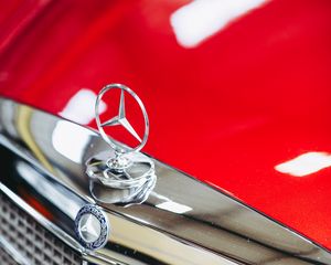 Preview wallpaper mercedes daimler benz 280, mercedes, sign, red