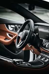 Preview wallpaper mercedes e200, mercedes, steering wheel, salon, car