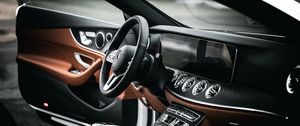 Preview wallpaper mercedes e200, mercedes, steering wheel, salon, car