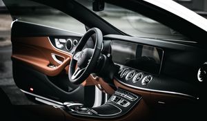 Preview wallpaper mercedes e200, mercedes, steering wheel, salon, car
