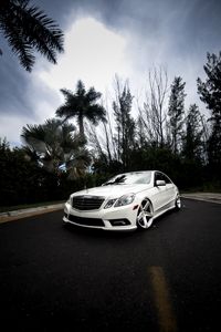 Preview wallpaper mercedes e350, mercedes, car, white, front view