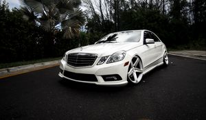 Preview wallpaper mercedes e350, mercedes, car, white, front view