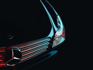 Preview wallpaper mercedes, front bumper, headlight