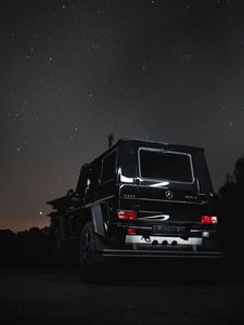 Preview wallpaper mercedes g500, mercedes, jeep, suv, car, night