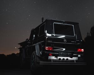 Preview wallpaper mercedes g500, mercedes, jeep, suv, car, night