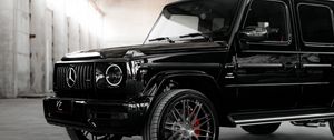 Preview wallpaper mercedes g-class, mercedes, car, suv, black, side view