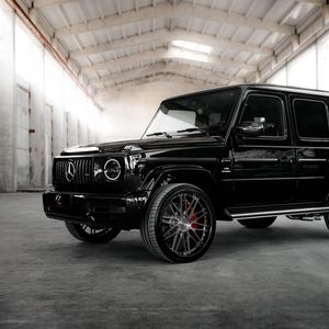 Preview wallpaper mercedes g-class, mercedes, car, suv, black, side view