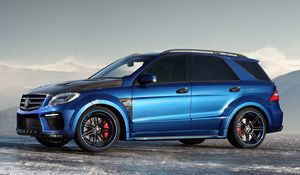 Preview wallpaper mercedes, ml 63 amg, inferno, blue