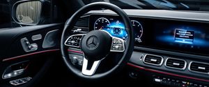 Preview wallpaper mercedes, steering wheel, interior, seat