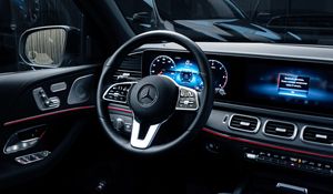 Preview wallpaper mercedes, steering wheel, interior, seat