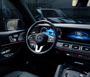 Preview wallpaper mercedes, steering wheel, interior, seat