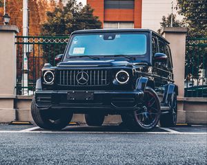 Preview wallpaper mercedes, suv, black, front view