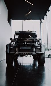 Preview wallpaper mercedes, suv, car, front view, black