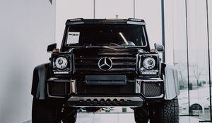 Preview wallpaper mercedes, suv, car, front view, black