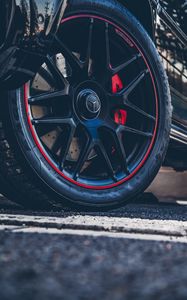 Preview wallpaper mercedes, wheel, car, black