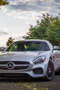 Preview wallpaper mercedes-amg gt s, mercedes-benz, silver, side view