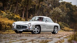 Preview wallpaper mercedes-benz, 300sl, amg, w198, silver, side view