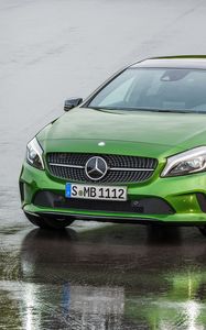 Preview wallpaper mercedes-benz, a 250, w176, green, front view