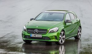 Preview wallpaper mercedes-benz, a 250, w176, green, front view