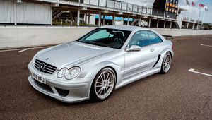 Preview wallpaper mercedes-benz, amg, clk-class, silver, side view