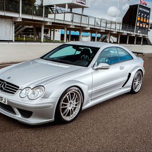 Preview wallpaper mercedes-benz, amg, clk-class, silver, side view