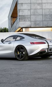 Preview wallpaper mercedes-benz, amg, gt, silver, side view, tuning