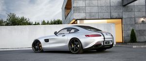 Preview wallpaper mercedes-benz, amg, gt, silver, side view, tuning