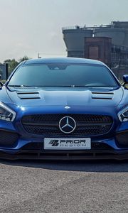 Preview wallpaper mercedes-benz, amg gt, blue, front view