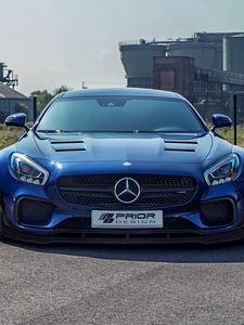 Preview wallpaper mercedes-benz, amg gt, blue, front view