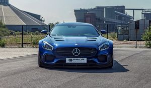 Preview wallpaper mercedes-benz, amg gt, blue, front view