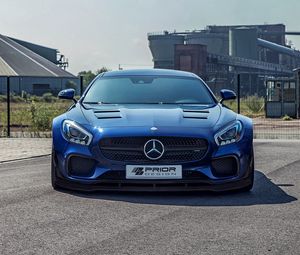 Preview wallpaper mercedes-benz, amg gt, blue, front view