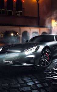 Preview wallpaper mercedes-benz, amg, gt s, side view, night