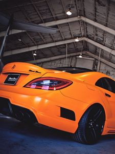 Preview wallpaper mercedes-benz, amg line, rear view, orange