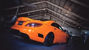 Preview wallpaper mercedes-benz, amg line, rear view, orange