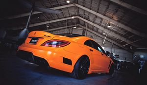 Preview wallpaper mercedes-benz, amg line, rear view, orange