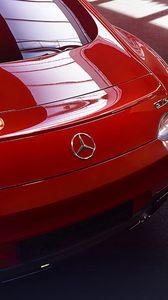 Preview wallpaper mercedes-benz, amg, red, rear view