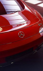 Preview wallpaper mercedes-benz, amg, red, rear view