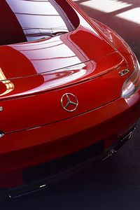 Preview wallpaper mercedes-benz, amg, red, rear view